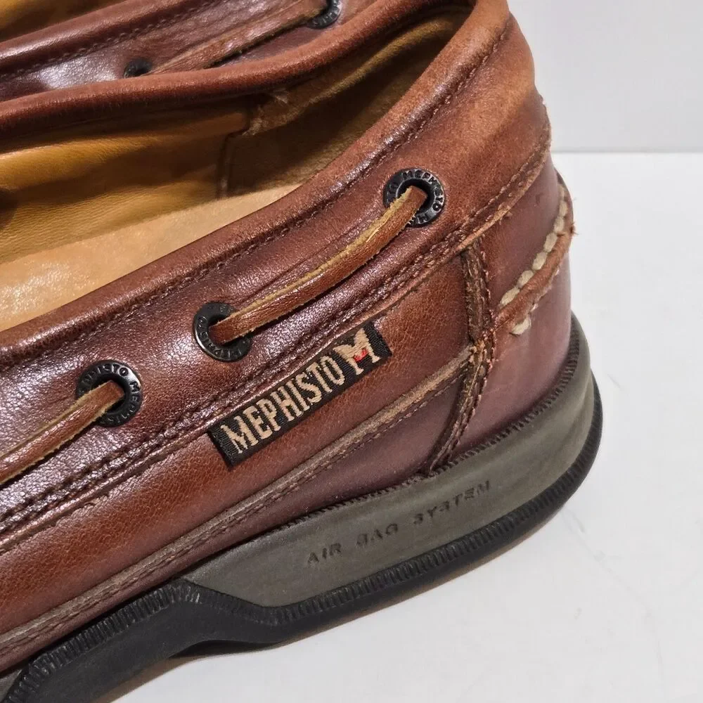 Mephisto‎ Spinnaker Boat Shoes Mens Size 7 Brown Leather Comfort Shoes Nautical